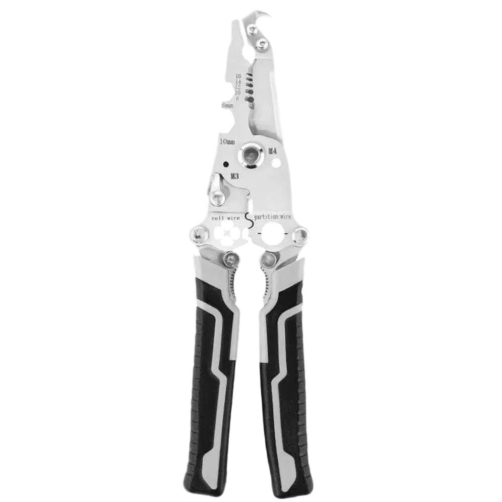 thumbnail image 4 of Herramienta de prensado de alicates cortador de cables plegable 18 en 1 (gris), 4 of 4