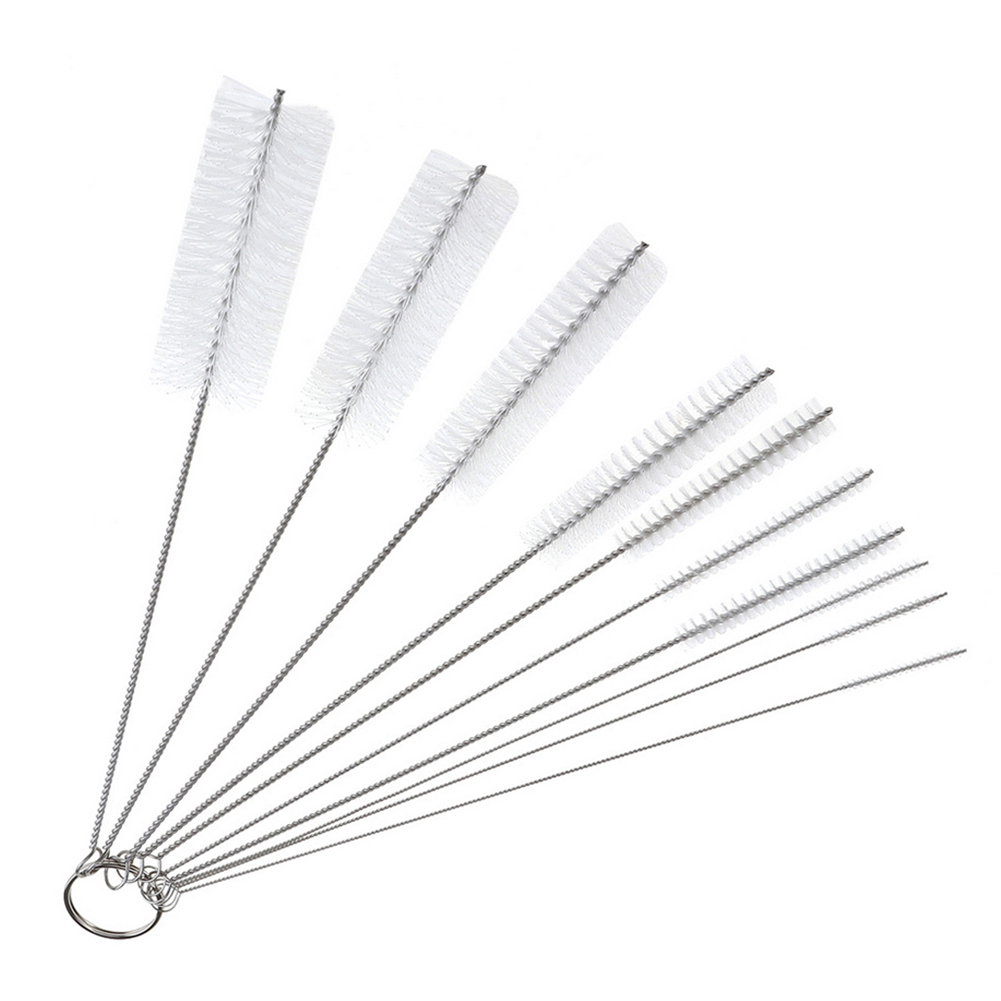 thumbnail image 1 of Cepillos de paja Tubo de nylon Gafas teclados Cepillo de limpieza White 10pcs, 1 of 7